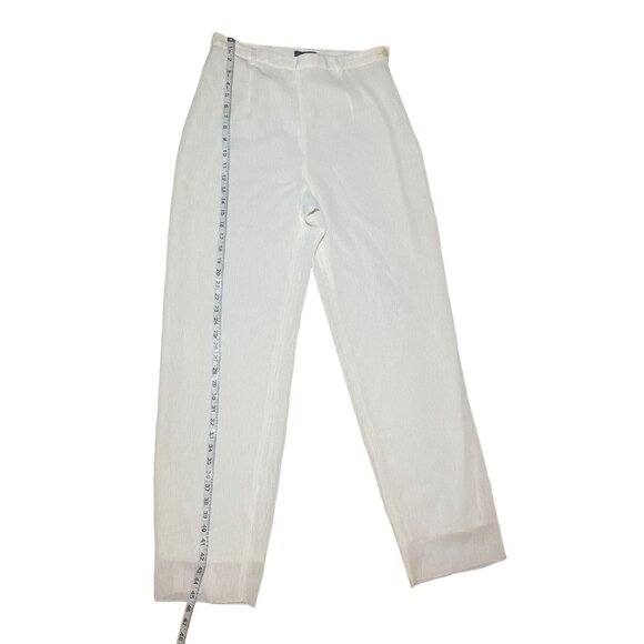 Adolfo Dominguez White High Waist Wide Leg Pants Size 46 - Picture 6 of 7